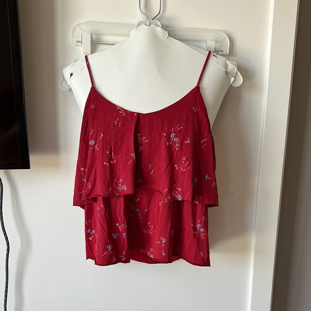 Mudd Red Tiered Sleeveless Camisole Top